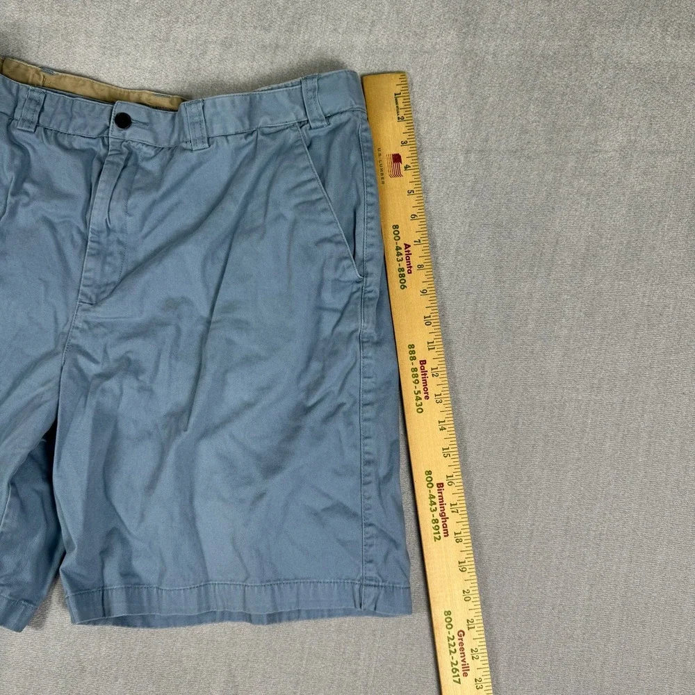 Geoffrey Beene Chino Classic Fit Mid Rise Twill Shorts Mens 38 Blue Cotton